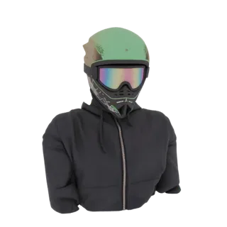 Futuristic Rider Helmet and Hoodie 3D Model