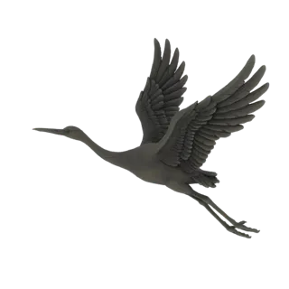 Eleganter Kranich im Flug 3D-Modell