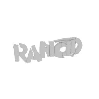 A 3D render of the word "RANKED" in a distressed, eroded font, with letters appearing fragmented and weathered.