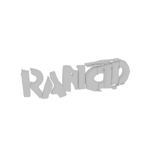 A 3D render of the word "RANKED" in a distressed, eroded font, with letters appearing fragmented and weathered.