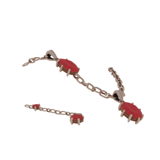 Collana di Rubini Dettagliata Asset 3D per Rendering Studio
