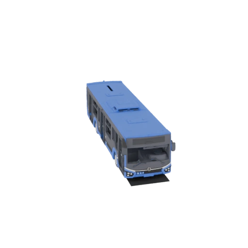 Blue City Bus 3D Model