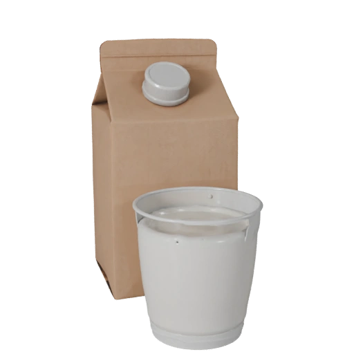 Sealed Milk Carton 3D Studio Render Asset for Film