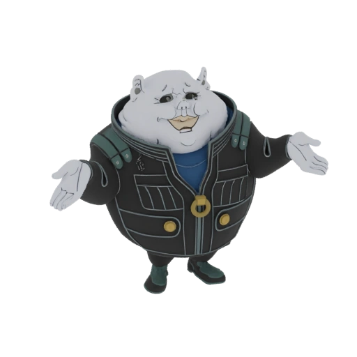 Chubby Alien Commander 3D Model