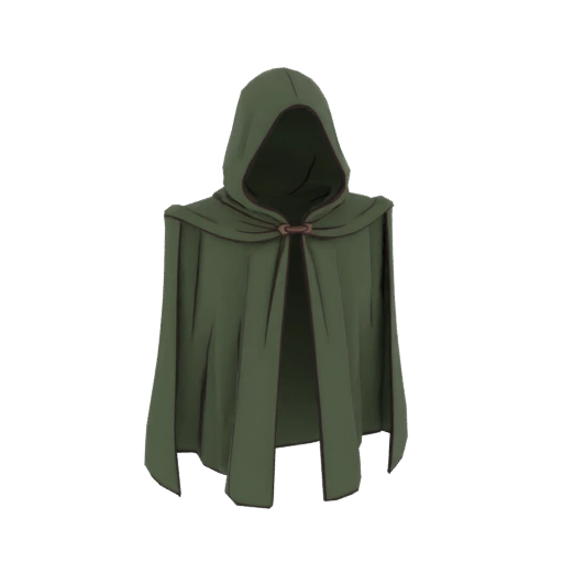 Green Hooded Cloak 3D Model