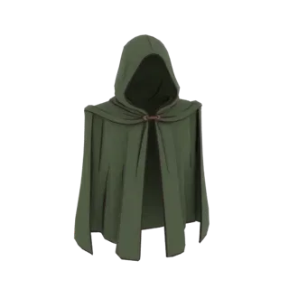 Green Hooded Cloak 3D Model