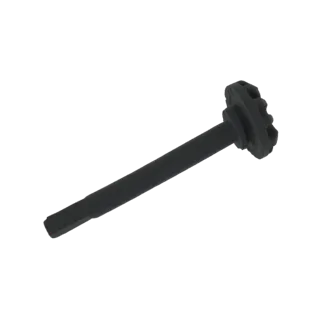 3D model of a black AR-15 charging handle with a textured, serrated latch, presented on a white background.
