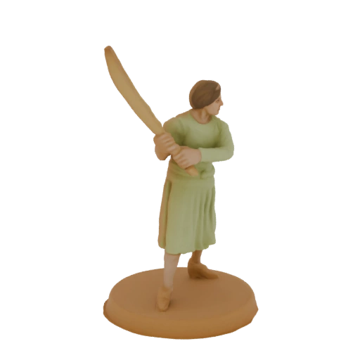 Ancient Warrior Woman with Sword Miniature