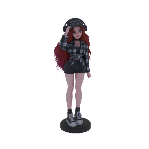 Gothic Plaid Doll 3D Model
