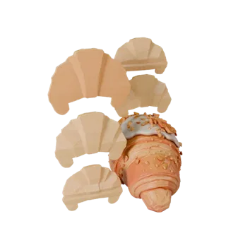 Croissant 3D Realtime Asset for Game Engine Levels