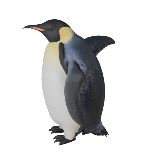 Kaiserpinguin 3D-Modell für Blender - PBR-Asset mit Texturen