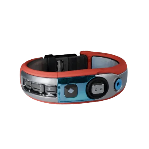 Fitness Clip Tracker 3D model, three-quarter front view, Unity viewport, showing silicone, wearable fit.