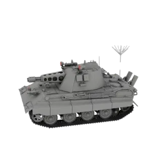 Futuristic Tank with Quad Barrel Cannon