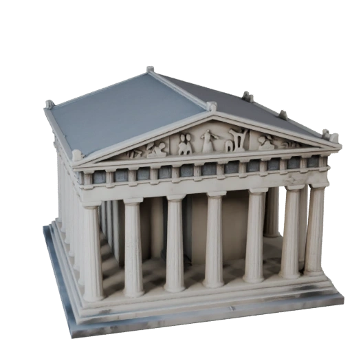 Modelo 3D STL do Partenon Imprimível - Asset de Escala para Mockups de Escala