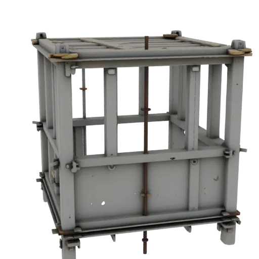 Temporary Scaffold Tower Printable 3D model, isometric STL render, showing concrete, site-ready silhouettes.