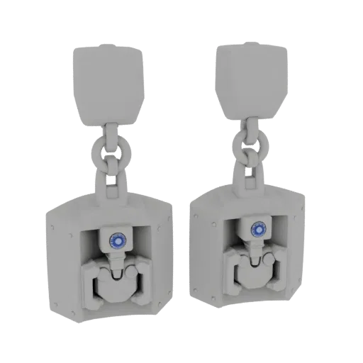 Stud Earring render detail 3D model, front view studio render, highlighting earring form and finish detail.