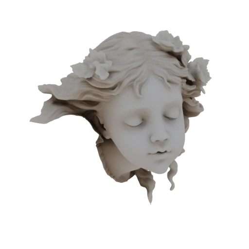 Young Girl's Head Sculpture