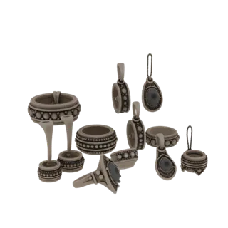 Boho Ring And Pendant Set 3D Asset for Studio Films