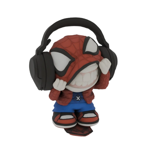 Spider-Man Headphones Chibi 3D Model