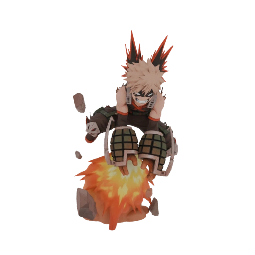 Katsuki Bakugo Exploding Dynamically 3D Model