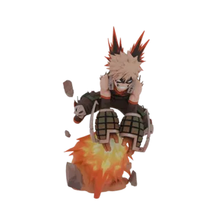 Katsuki Bakugo Exploding Dynamically 3D Model