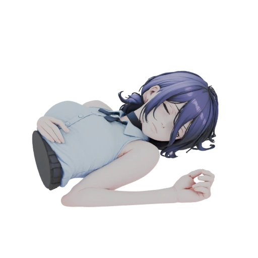 Reze Unconscious Anime Figure Bust 3D Model