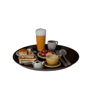 Banquet Breakfast Tray 3D Model for Cinema Studios
