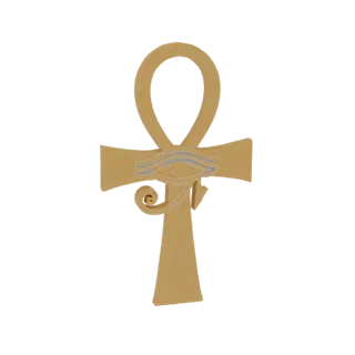 Golden Ankh Pendant with Eye of Horus