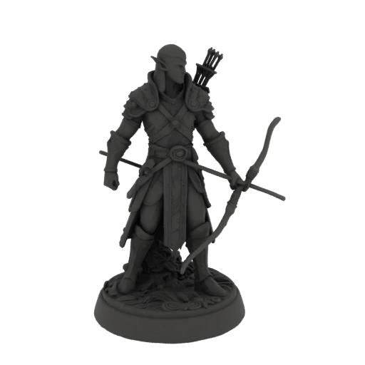Fantasy Dunkelelf Waldläufer Miniatur STL - Schutzhaltung