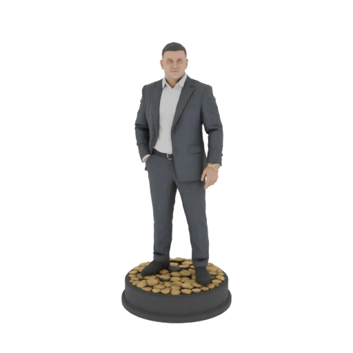 Businessman with Coins Base 3D Model