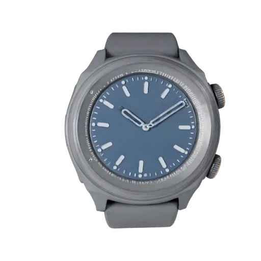 Boîtier de Montre Intelligente Sport Modèle 3D pour Visualisation de Produits, rendu studio en trois-quarts, montrant les boî