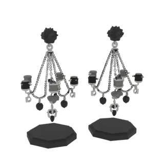 Chandelier Stud Earrings 3D Asset for Display Cases
