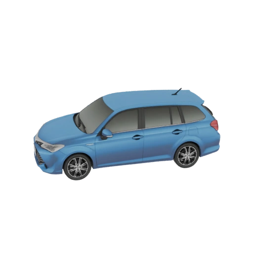 Blauer Hybrid Kombi 3D-Modell