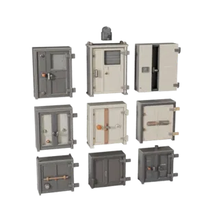 Modern Locked Door Panel 3D Asset for Casual Games