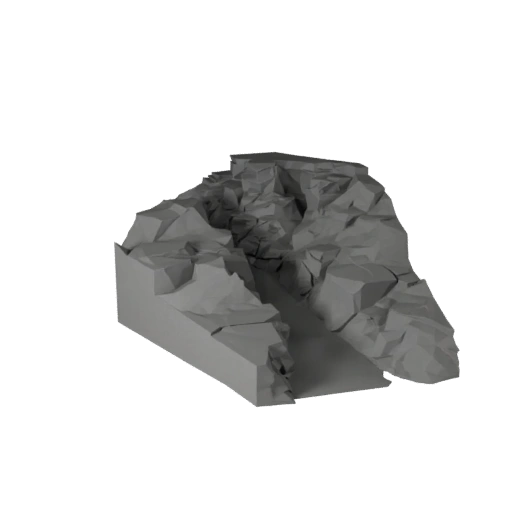 Low Poly Rocky Canyon Pass 3D Terrain Chunks for Game Levels