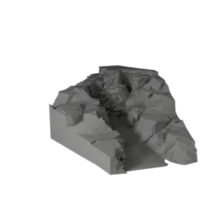 Low Poly Rocky Canyon Pass 3D Terrain Chunks for Game Levels