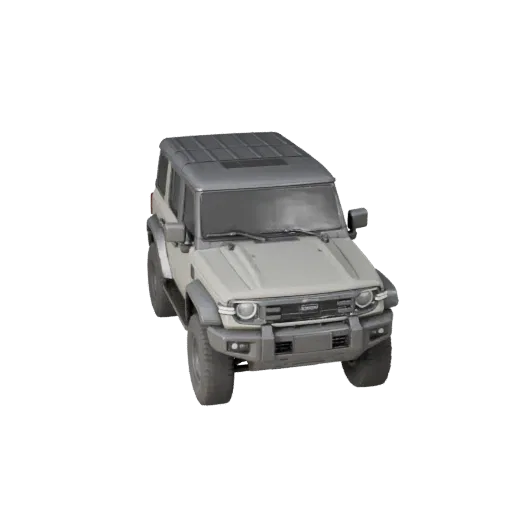 نموذج ثلاثي الأبعاد لسيارة Adventure Suv، عرض ثلاثي الأرباع في نافذة اللعبة، أصل مركبة جاهز لمحرك Unreal Engine مع ارتفاع قيا