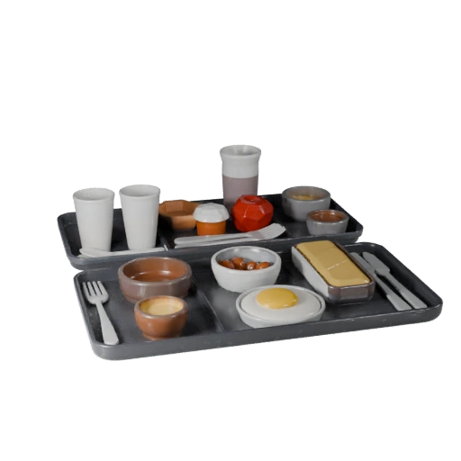Unity Ready Banquet Breakfast Tray 3D Engine Asset