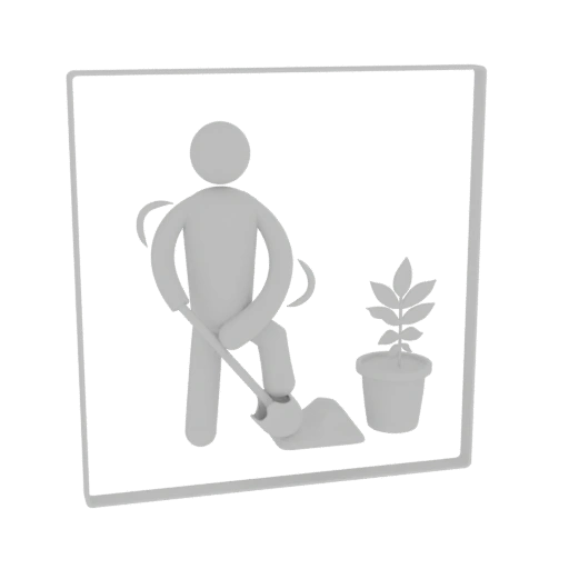 Gardener with Plant 3D Model