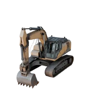 Construction Excavator 3D Model for Cinema Studios