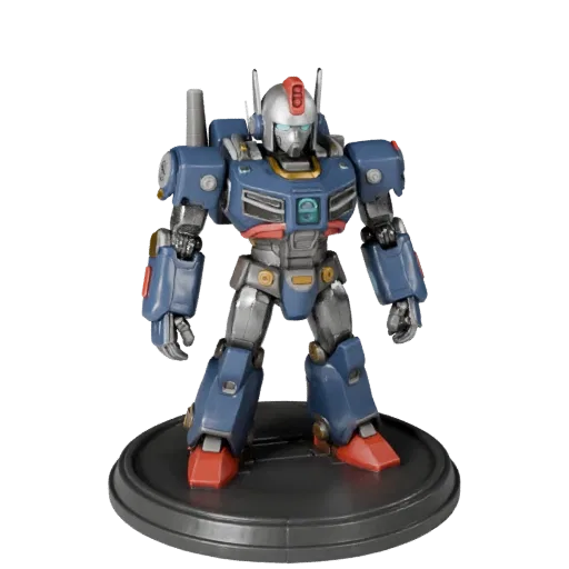 Mascot Robot Figurine collectible 3D model preview showing pose, studio close-up view and surface detail