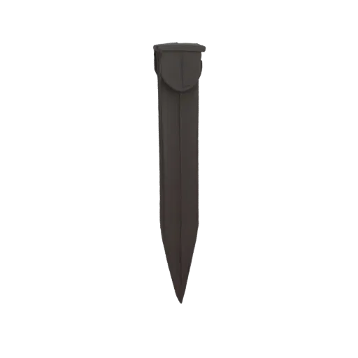 A dark gray dagger sheath with a belt loop, rendered in a neutral 3D environment.