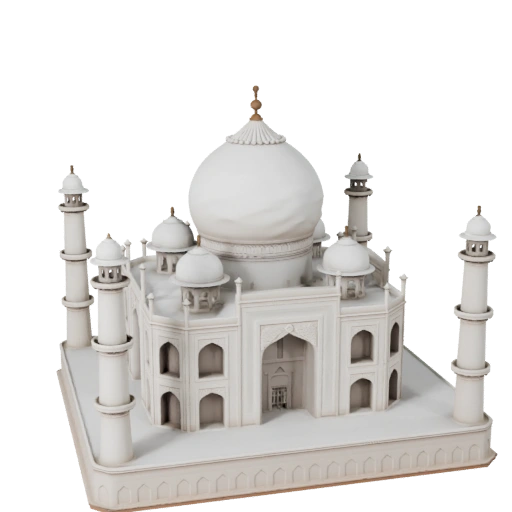 Taj Mahal Estilizado 3D Model - Asset de Jogo para Arquitetura