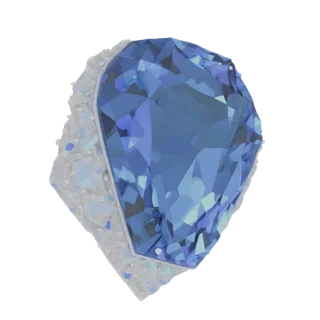 Pear-Cut Blue Sapphire Crystal Ring