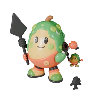 Stylized Cute Food Mascot | Game Engine PBR Asset Pack