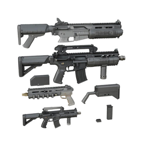 Tactical Prop Sidearm 3D Layered Asset for Builders
