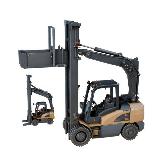 Stylized Construction Forklift 3D Casual Game Asset