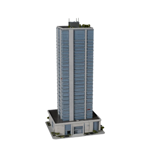 Stylized Office Tower 3D Model - Game Asset for Architecture