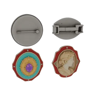 Geometric Cameo Brooch 3D Model for Cinema Studios