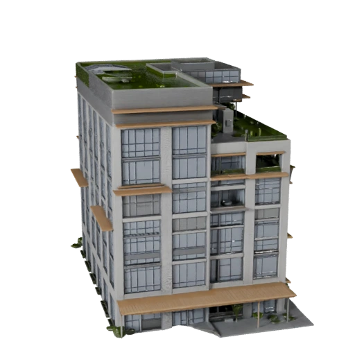 Nachhaltiges Bürogebäude 3D-Modell für Unreal - Echtzeit-Asset